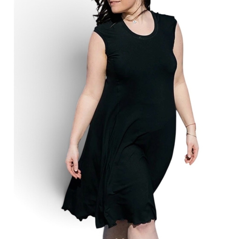 Angelrox Glow Dress Women OS Black NWT Bamboo Rayon A-Line Sleeveless